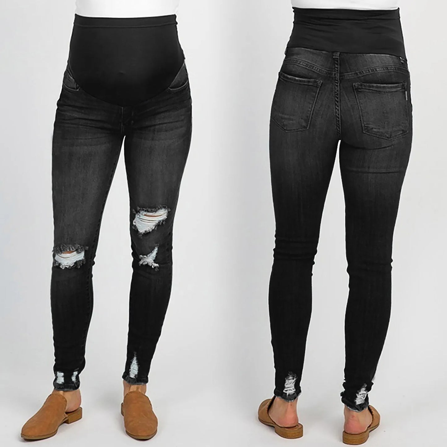 "Estilo Expandido: Jeans Cómodos y con Amplitud para Ajustarse a tu Panza en Crecimiento"